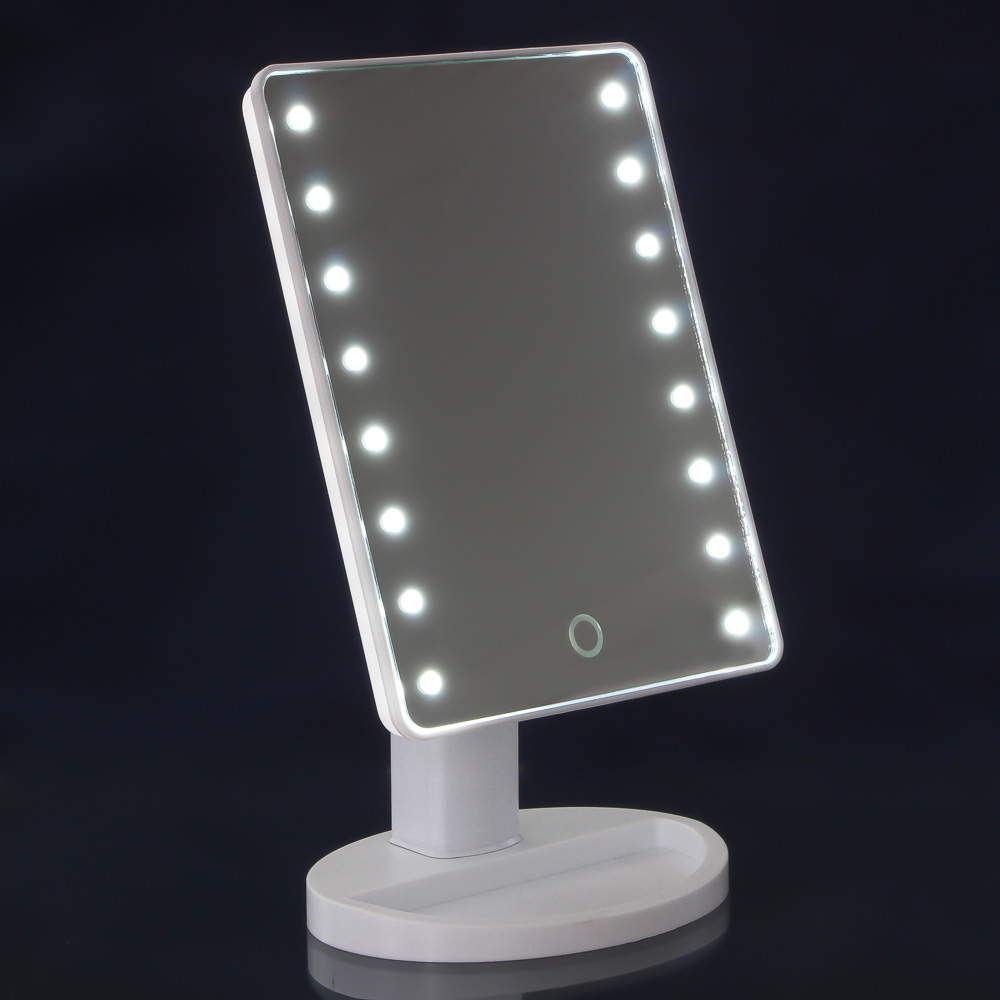 ЮНИLOOK Зеркало с LED-подсветкой, USB, 4хААА, пластик, стекло, 16,7х27см, 2-3 цвета - #2