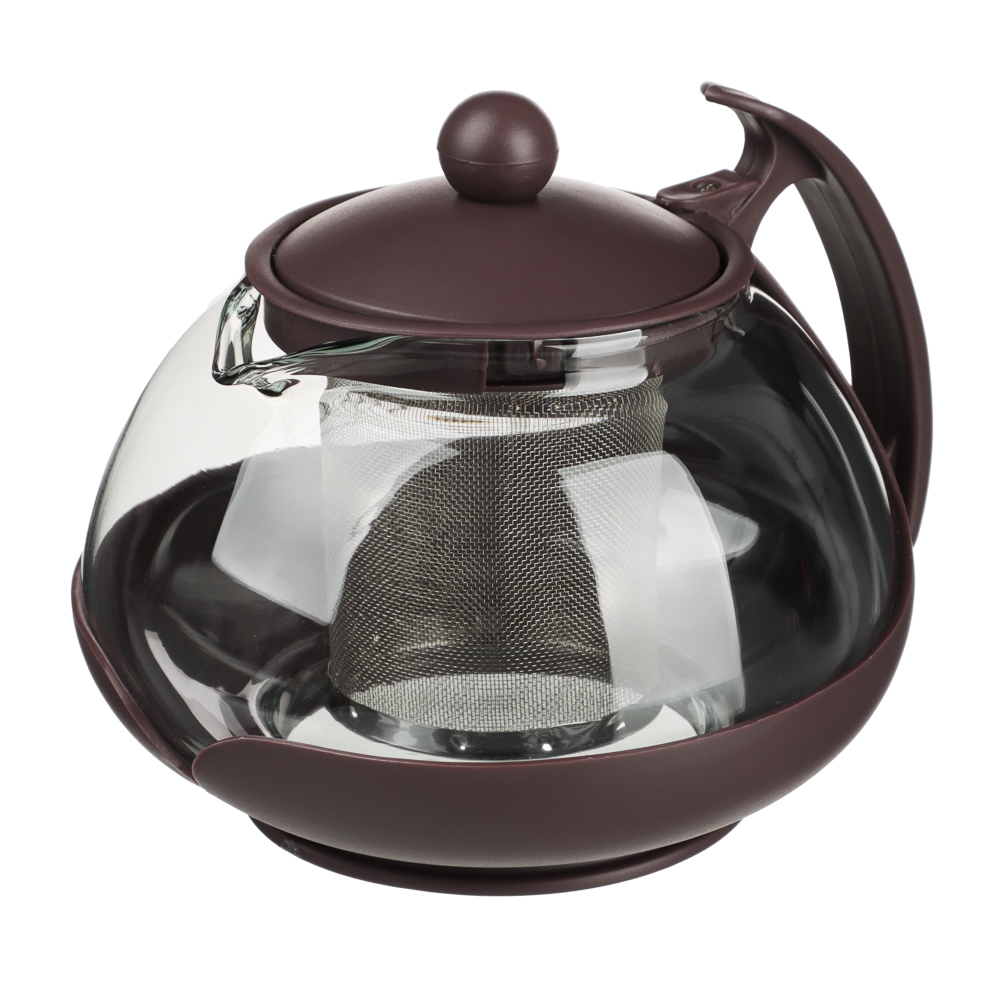 VETTA Чайник заварочный 750мл, овальный, ситечко из нержавеющей стали, стекло, полипропилен - #3