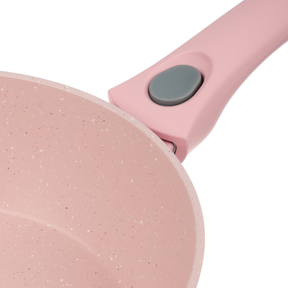 Сковорода глубокая литая тм SATOSHI Ботаника d28см, антиприг.покр. мрамор, съем. ручка, инд, 3 цвета - #3