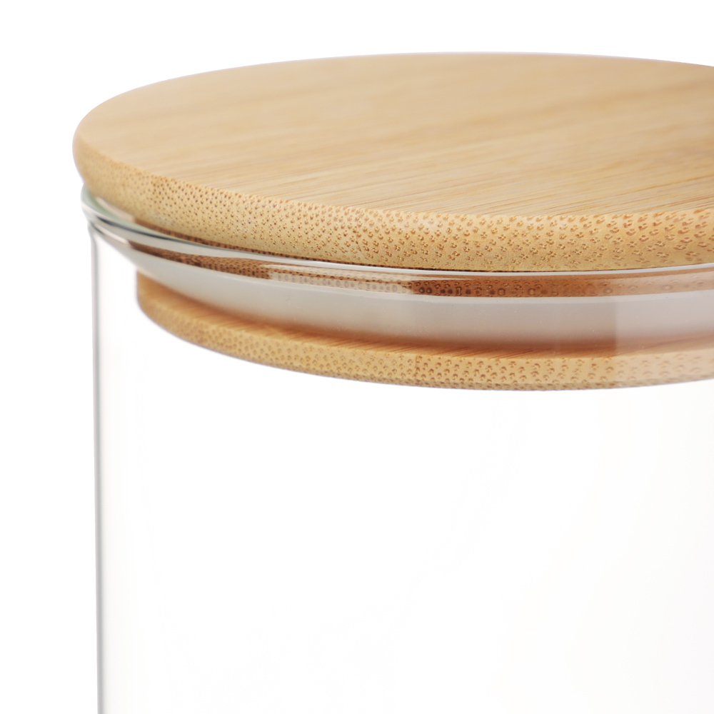 VETTA ЭКО Эллипс Банка для хранения 450мл, 10х8,5см, стекло, бамбук - #2