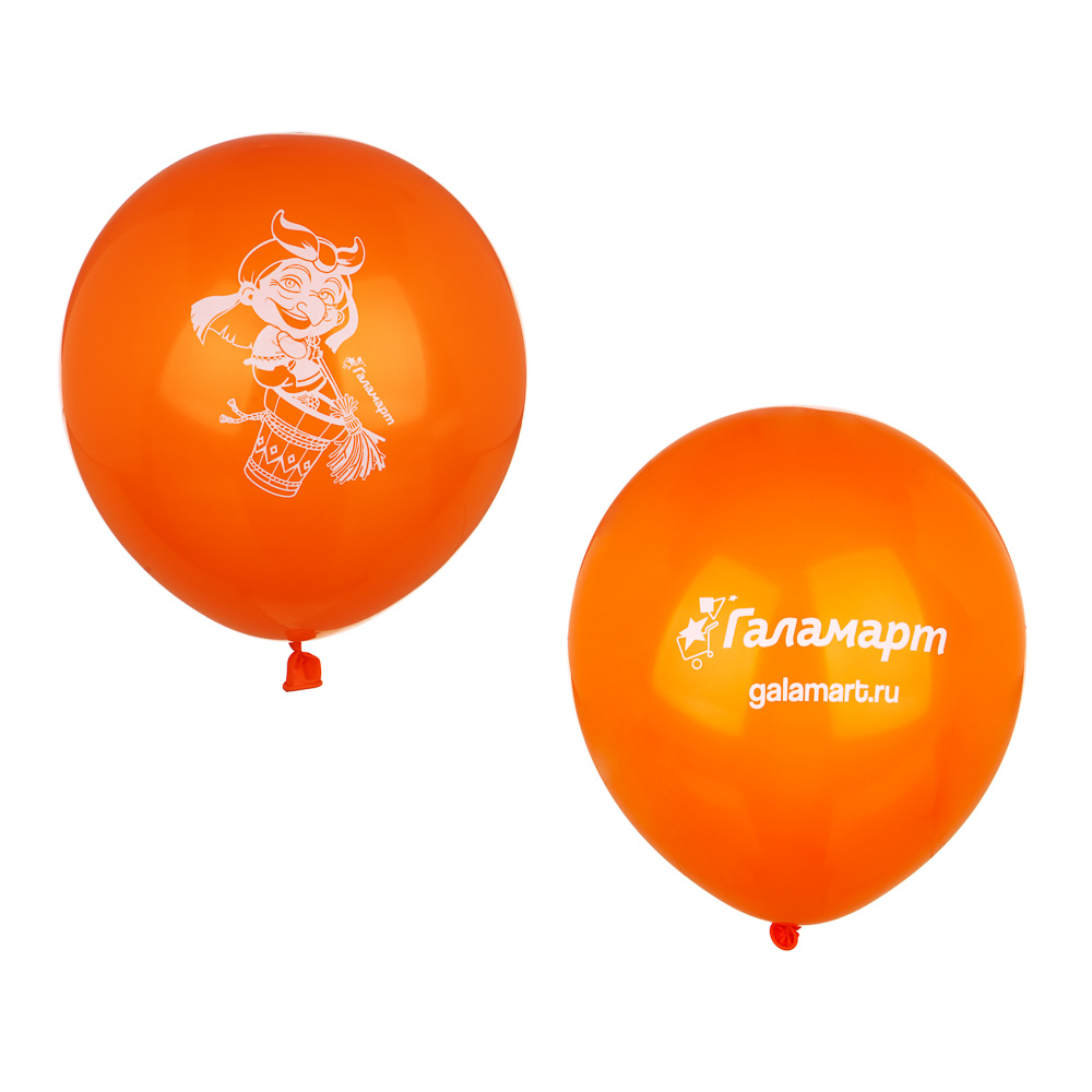 Галамарт Шар латексный, 100 шт., с рисунком, 12", 2 вида - #1