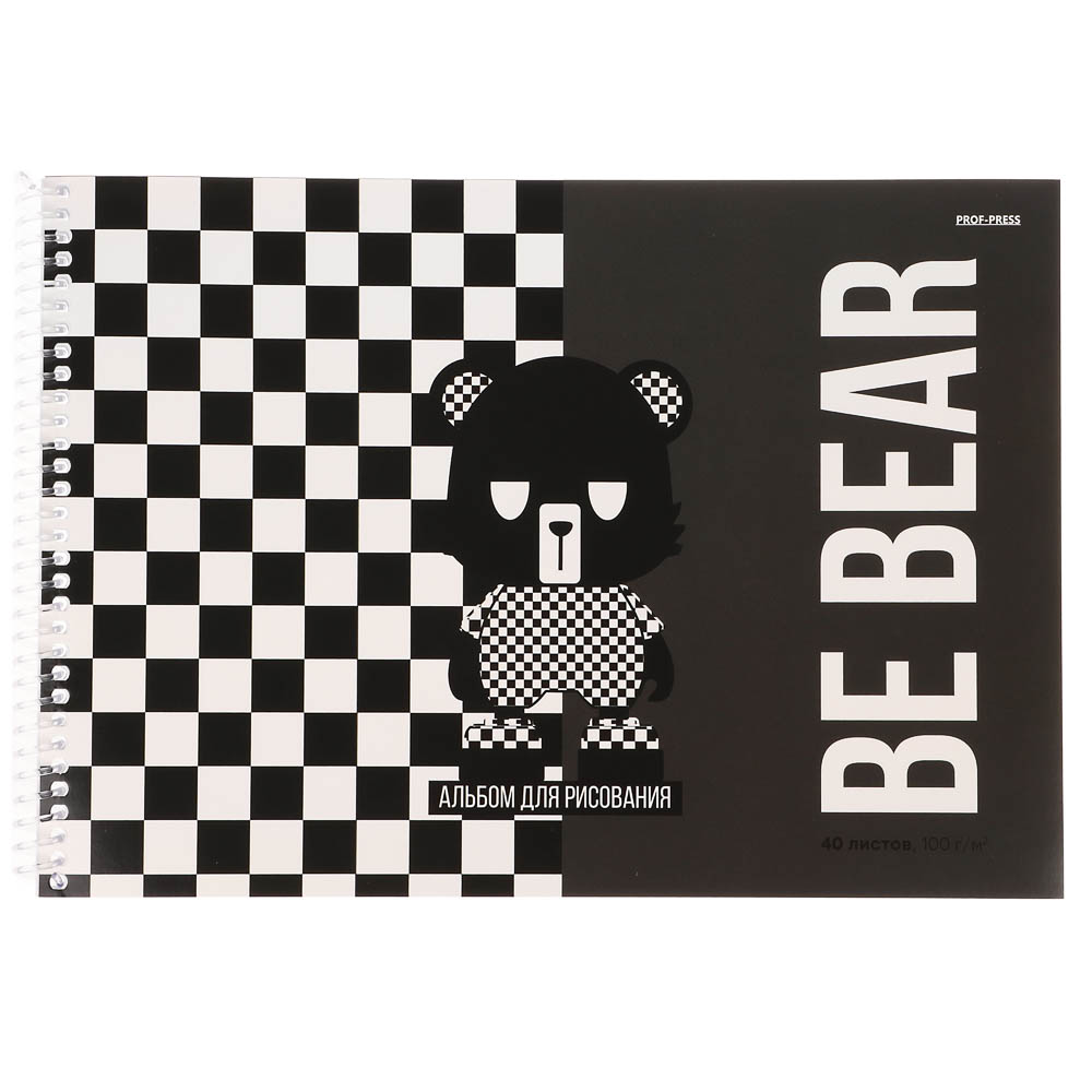 Альбом для рисования A4 40л., офсет 100г/м2, обл.картон, спираль, микс - #12