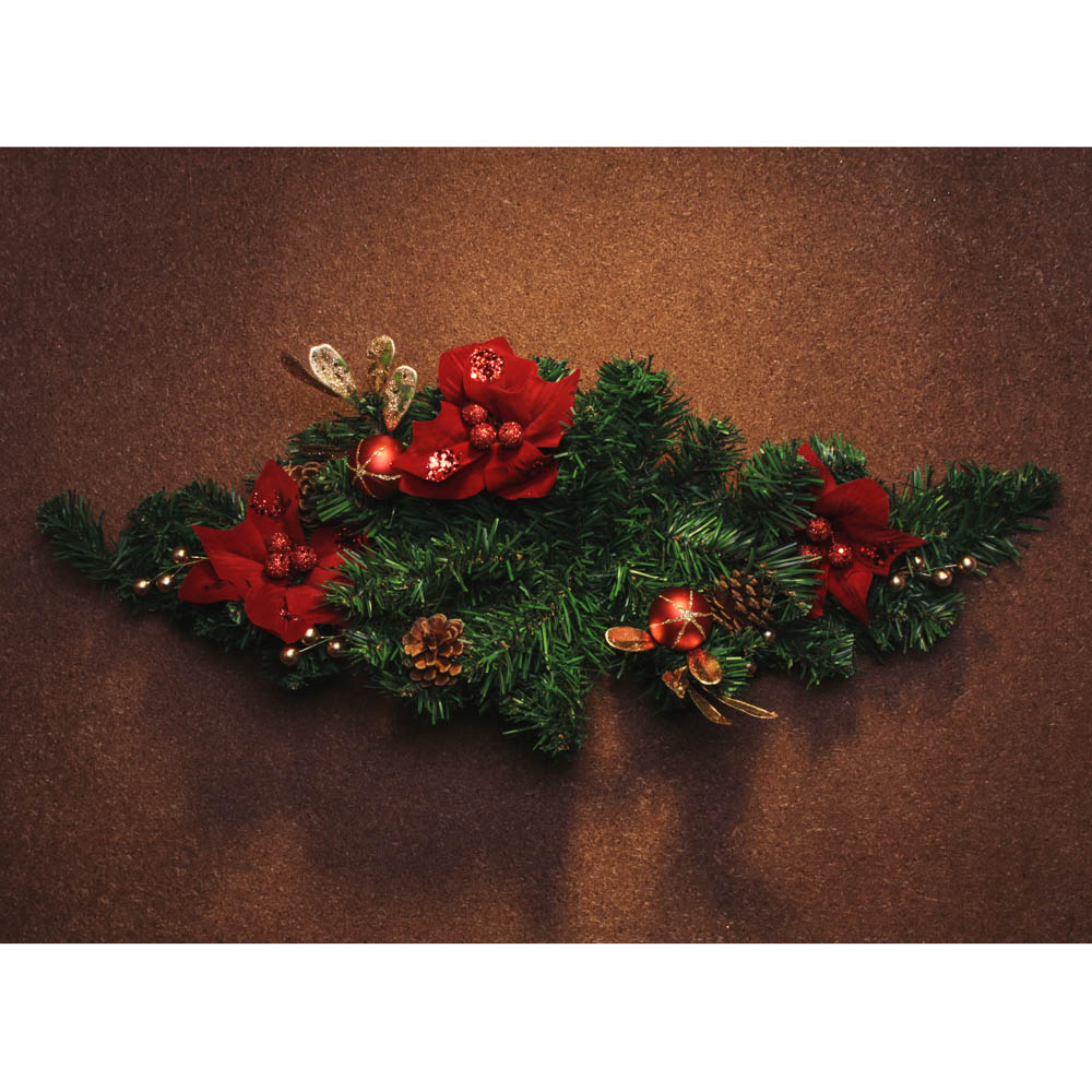 Украшение интерьерное Сноубум новогоднее, красный с золотом, 61 см - #4
