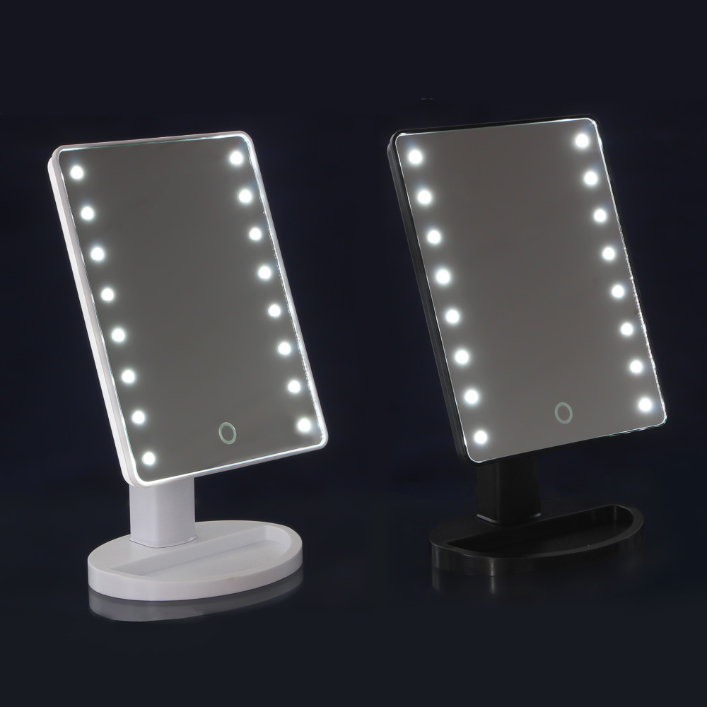 ЮНИLOOK Зеркало с LED-подсветкой, USB, 4хААА, пластик, стекло, 16,7х27см, 2-3 цвета - #1