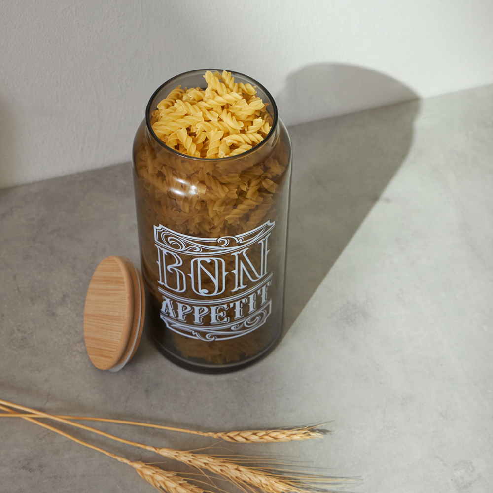 HEREVIN Бон Аппетит Банка для сыпучих продуктов с деревянной крышкой, стекло, 1400мл, 232002-266 - #8