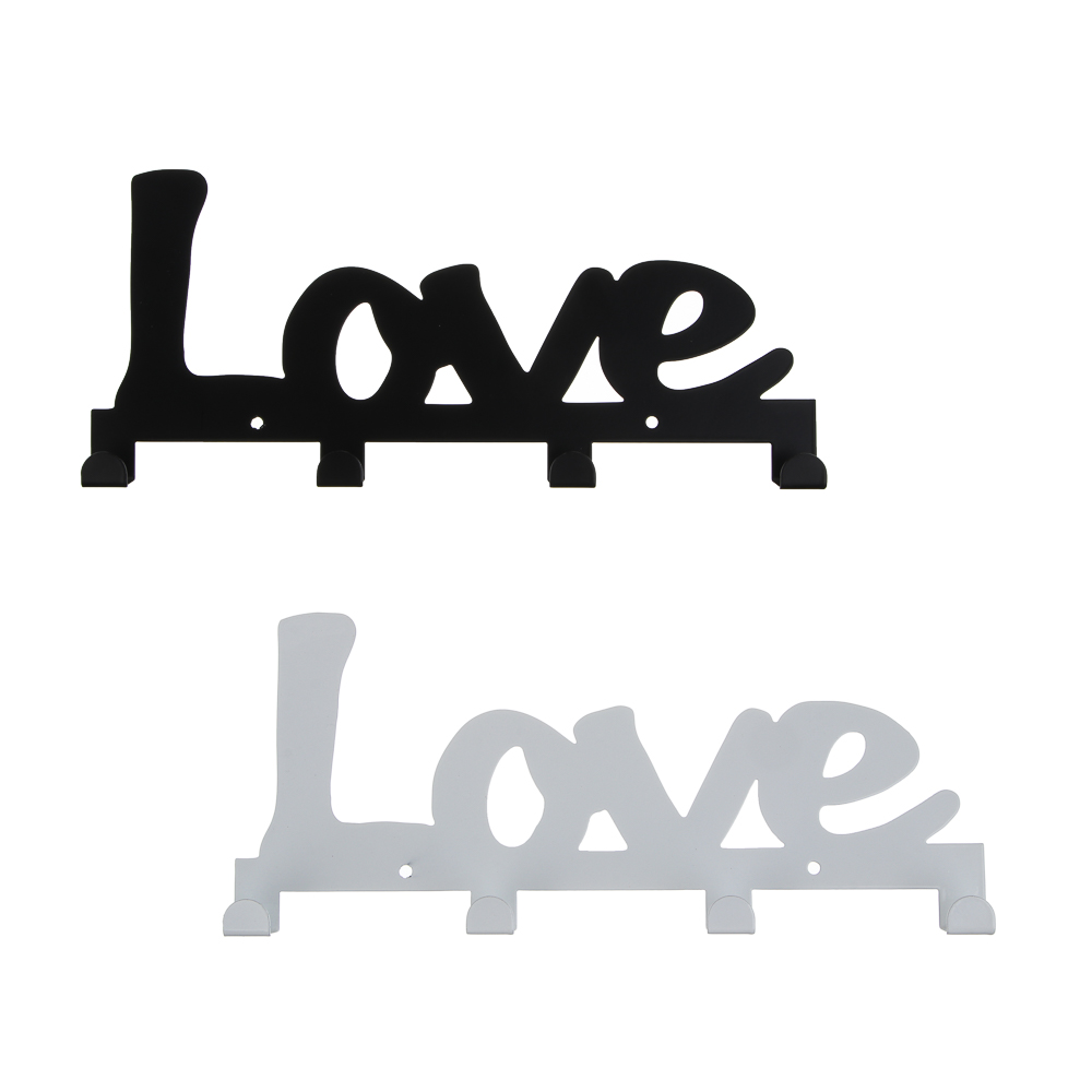 Ключница открытого типа металлическая, 4 крючка, 24,3x10,5 см, металл, 2 цвета - #1