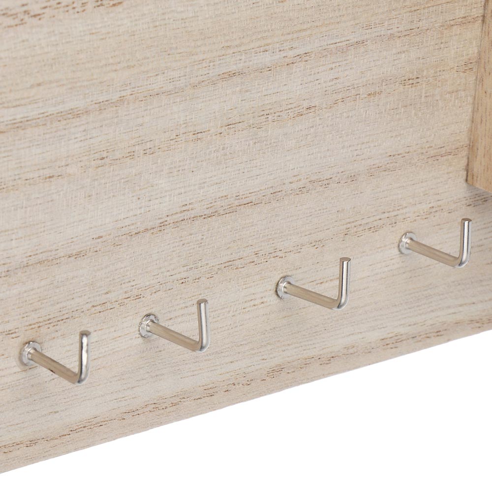 Ключница открытого типа, с полками, 8 крючков, 28x26см, МДФ, металл - #5