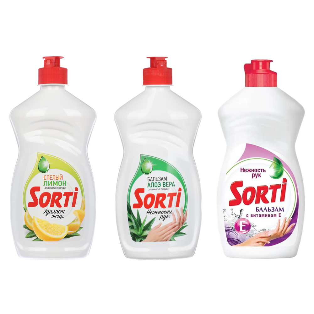 Средство для мытья посуды SORTi, 4 вида, п/б, 450г - #1