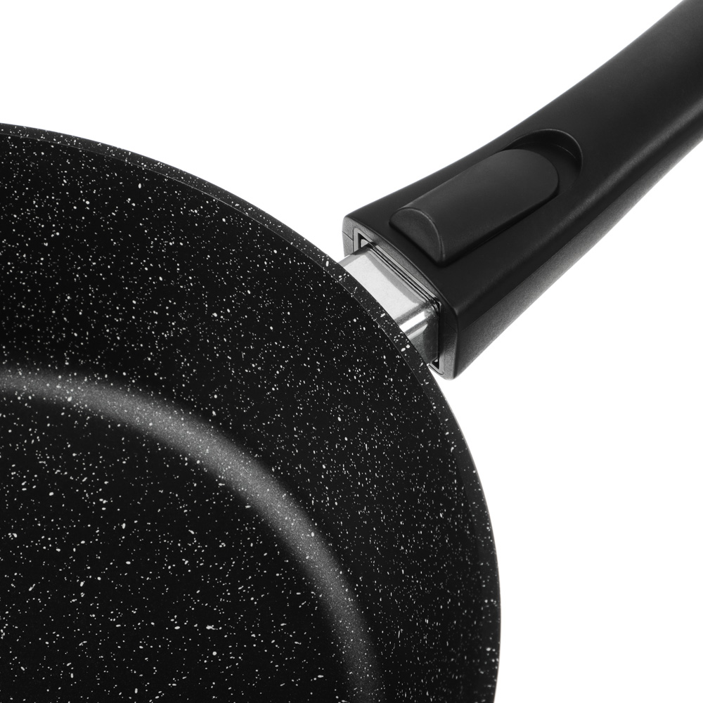 СЛАВЯНА Калина Сковорода литая глубокая d28см, антипригар.покрытие "мрамор", съемная ручка, индукция - #3