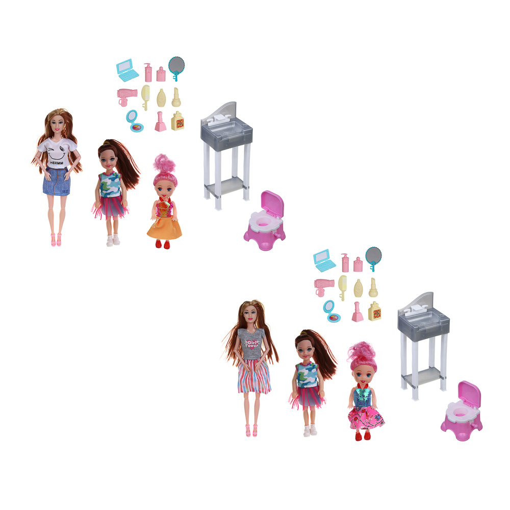 ИГРОЛЕНД Кукла шарнирная 28 см с дочками и акс., PVC, ABS, полиэстер, 23х6х32 см - #2