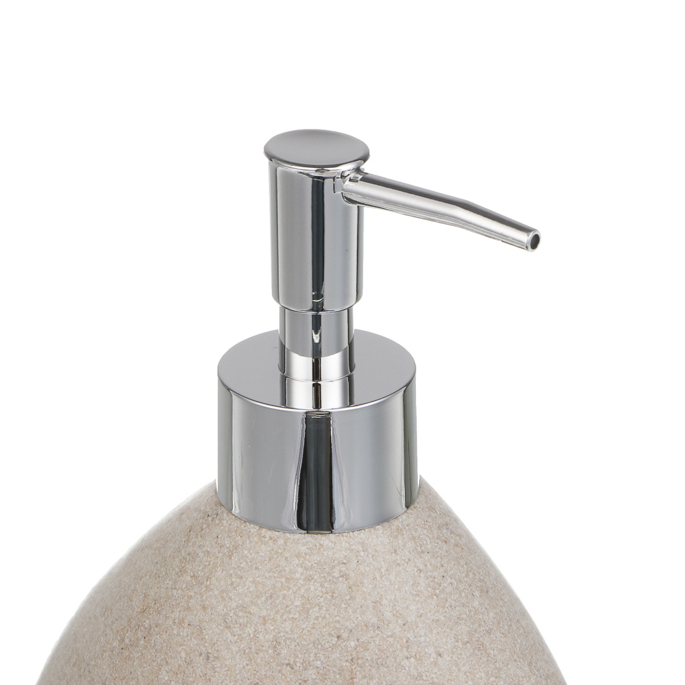 Диспенсер для жидкого мыла тм VETTA Дюна, 300мл, смола (полирезин), бежевый, 13x8x15,5см - #3