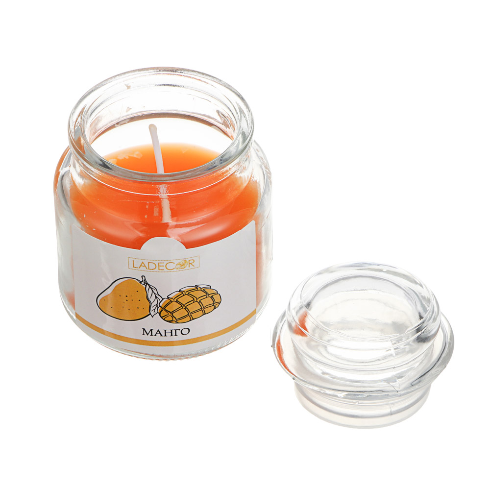 LADECOR Свеча ароматическая в стеклянном подсвечнике с крышкой, парафин, свеча 6x8,7 см, 6 ароматов - #4