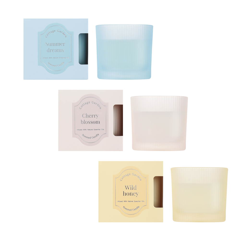 Свеча ароматизированная тм NEW GALAXY Cottage garden 90г,Wild Honey, Summer Dreams, Cherry Blossom - #1