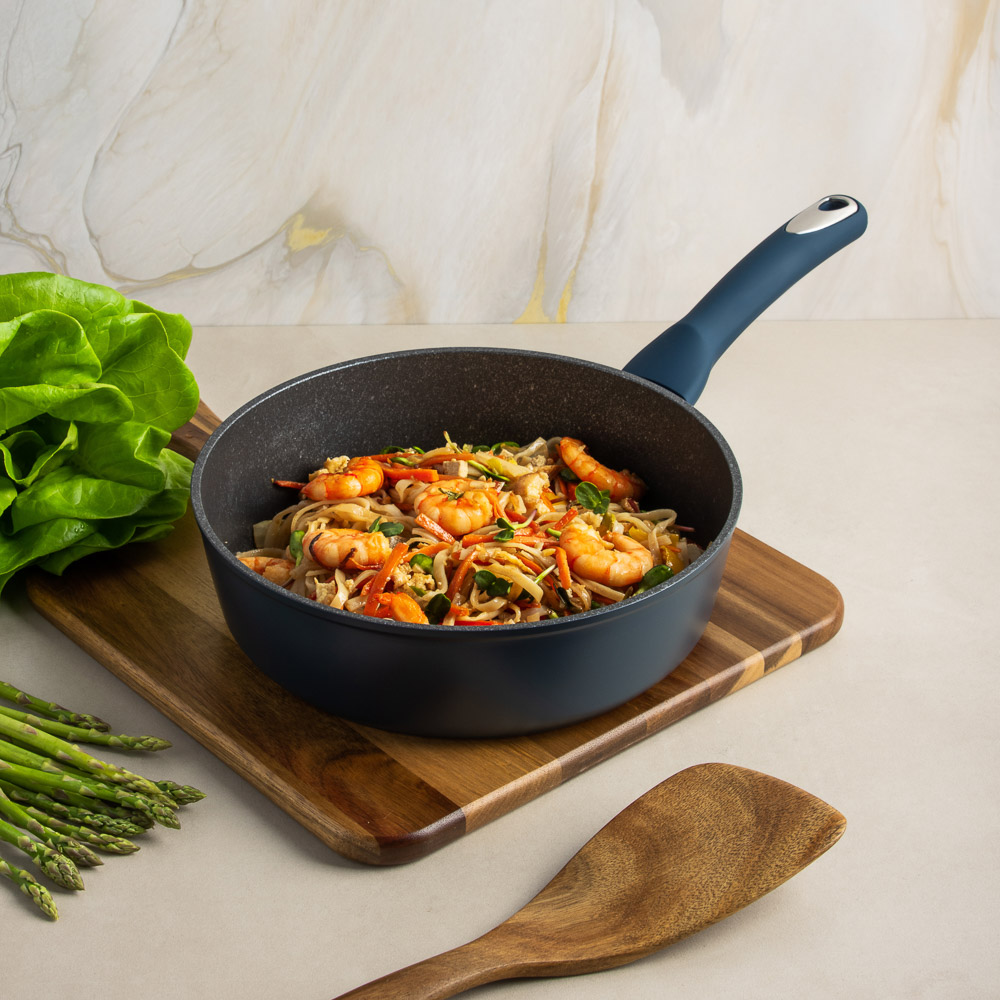 SATOSHI Ривьера Сковорода литая глубокая d24см, антипригарное покрытие мрамор, индукция - #9