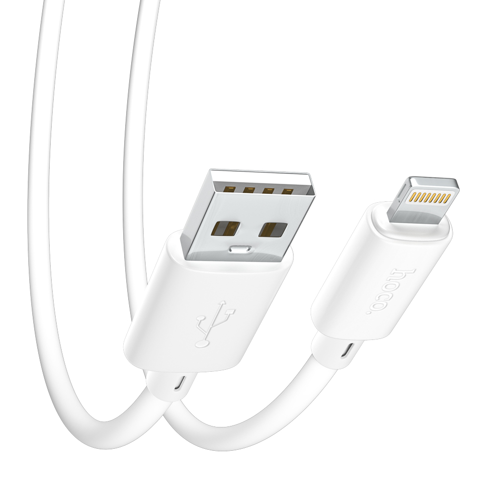 Кабель для зарядки USB(A)-iP hoco. модель X88, 1м, 2.4A белый - #5