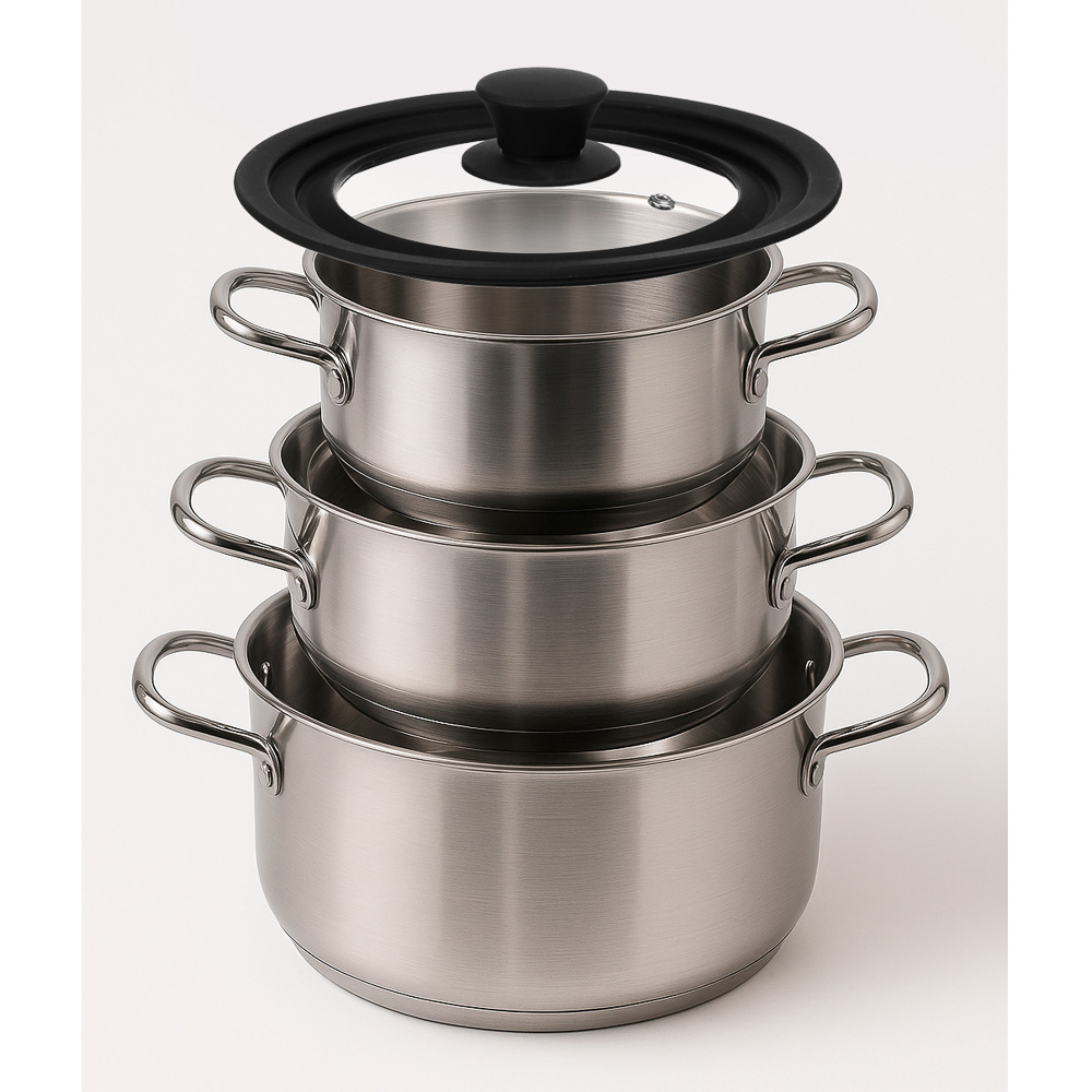 SATOSHI Крышка универсальная стекло/силикон с ручкой, 20-22-24см - #8