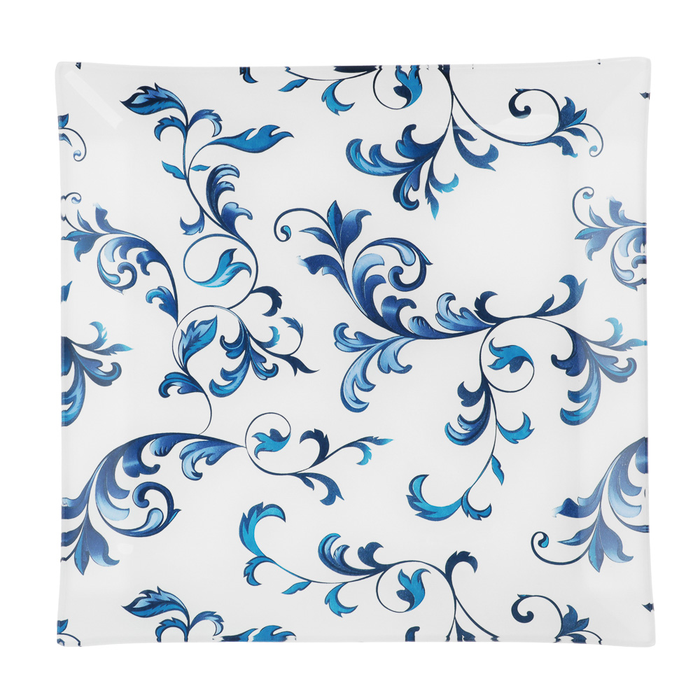 Узоры Блюдо квадратное 24см, стекло - #1