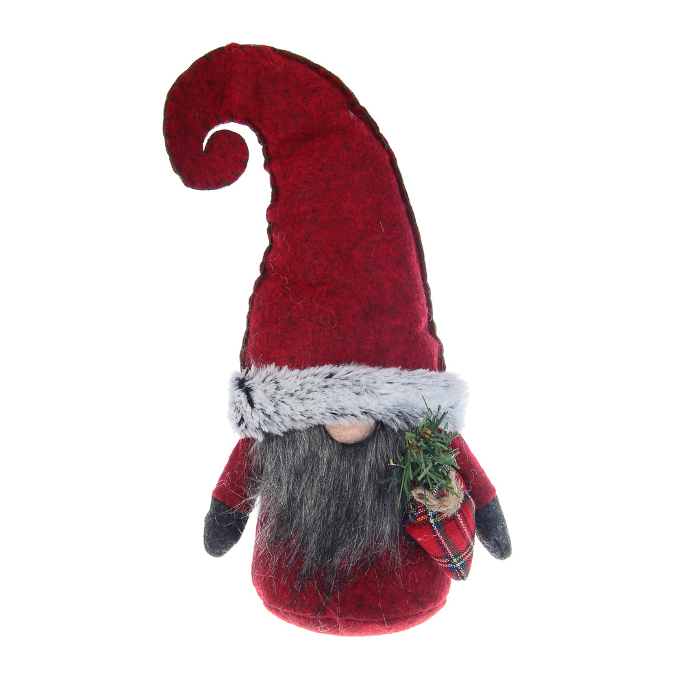 СНОУ БУМ Фигура декоративная "Гномик" 29 см, полиэстер, красный - #2