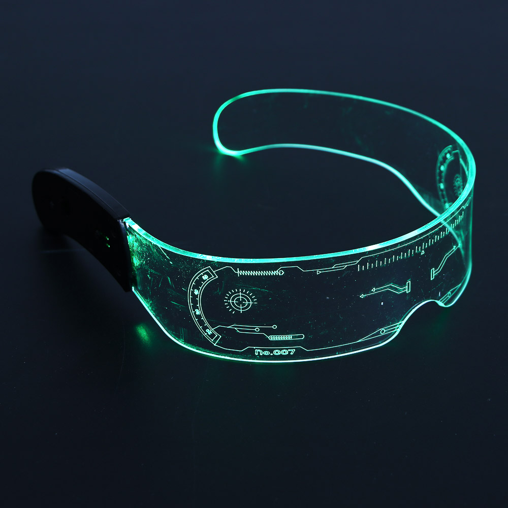 СНОУ БУМ Очки светящиеся неоновые LED, ширина 14см, 1 контроллер, 1хCR2032, акрил, 17 режимов - #8