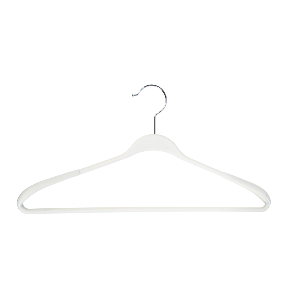 VETTA Вешалка с перекладиной, широкие плечики, 43х21,5х3 см, пластик с покрытием Soft-touch, белая - #1