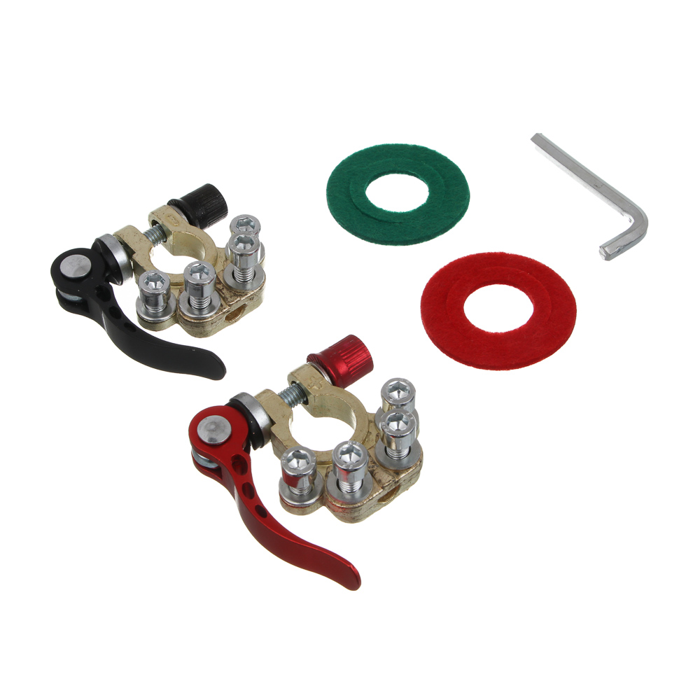 ЕРМАК Клеммы для аккумуляторов быстросъемные, евротип, цинк, шестигранник и 2 прокладки в комплекте - #1