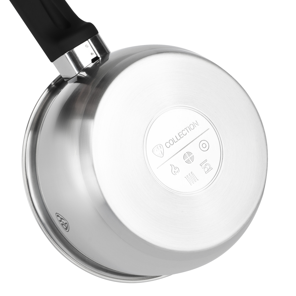 BY COLLECTION Inta Набор посуды кухонной 7пр, кастрюли 5л; 3л; ковш 1,5л; сковорода 24см, нерж.сталь - #14
