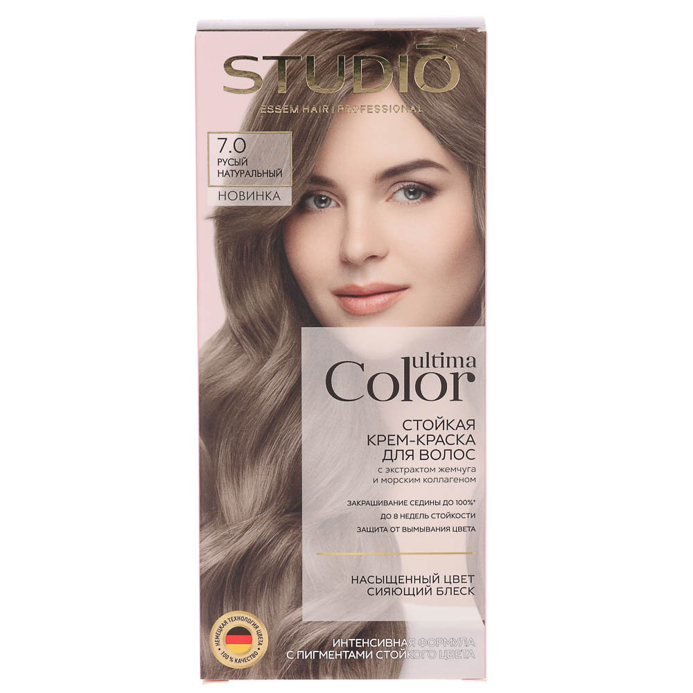 Краска для волос STUDIO Ultima Color 7.0 Русый натуральный,100мл - #1