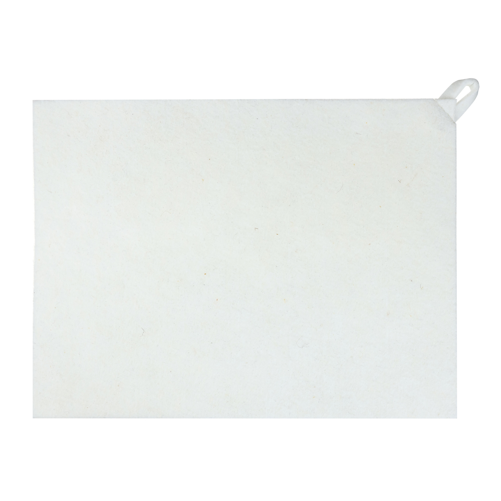 Набор банный ЭКОНОМ 2 предмета без вышивки (шапка, коврик) в пакете, войлок белый/серый - #16