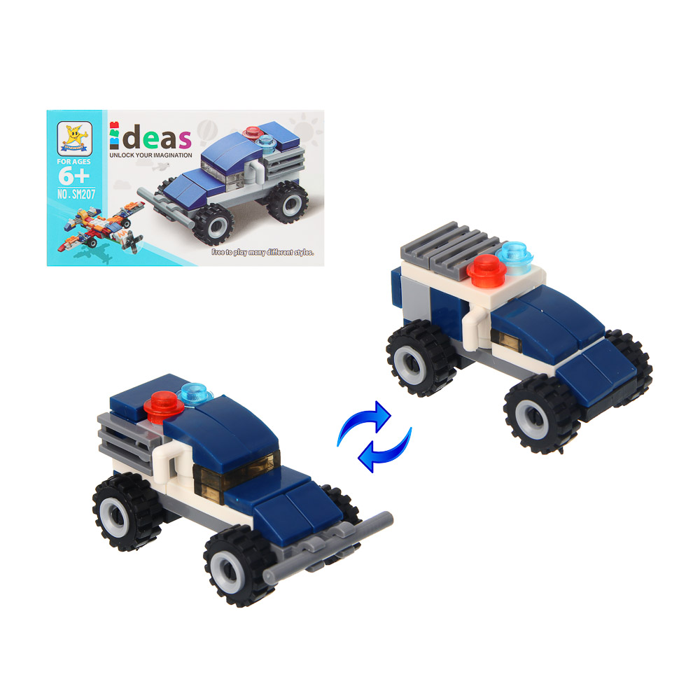 ИГРОЛЕНД Конструктор "Транспорт" 6 в 1, 12,5х3,5х7,5 см, ABS, 12 видов - #1