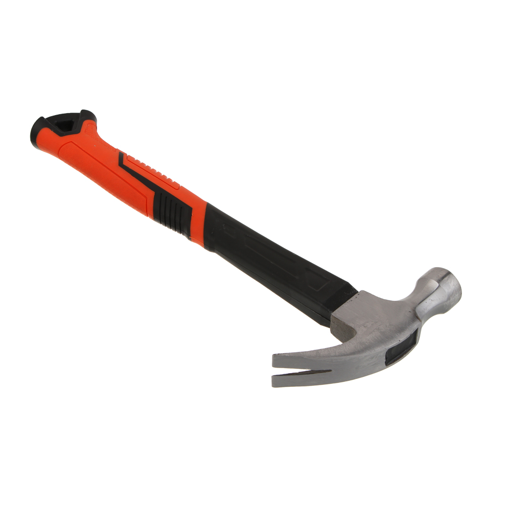 ЕРМАК Молоток гвоздодер кованный, боёк 0,5кг, фиберглассовая ручка с обрезиненной рукояткой TPR - #3