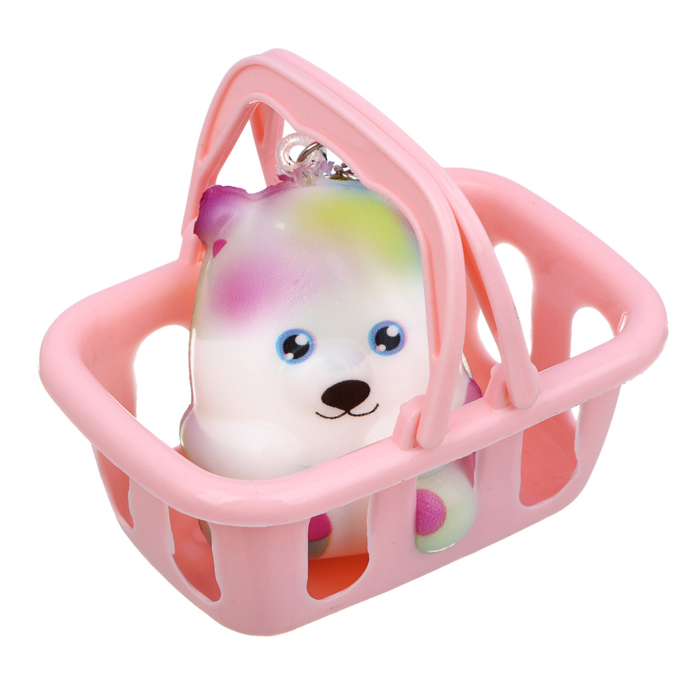 ИГРОЛЕНД Игрушка антистресс, сквиш - брелок "Малыш в корзиночке", PU, 12х17см, 12 дизайнов - #5