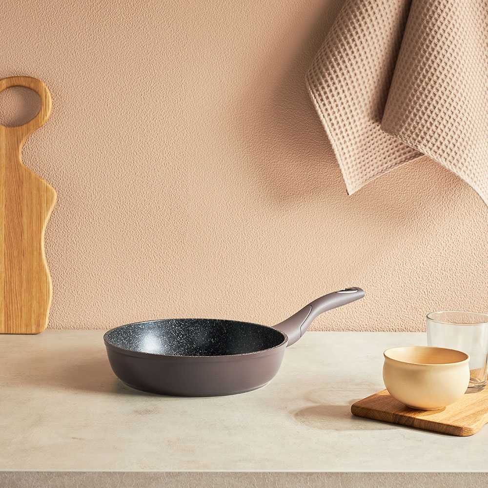 SATOSHI Валькур Сковорода литая d=22см, антипригарное покрытие мрамор, индукция - #9