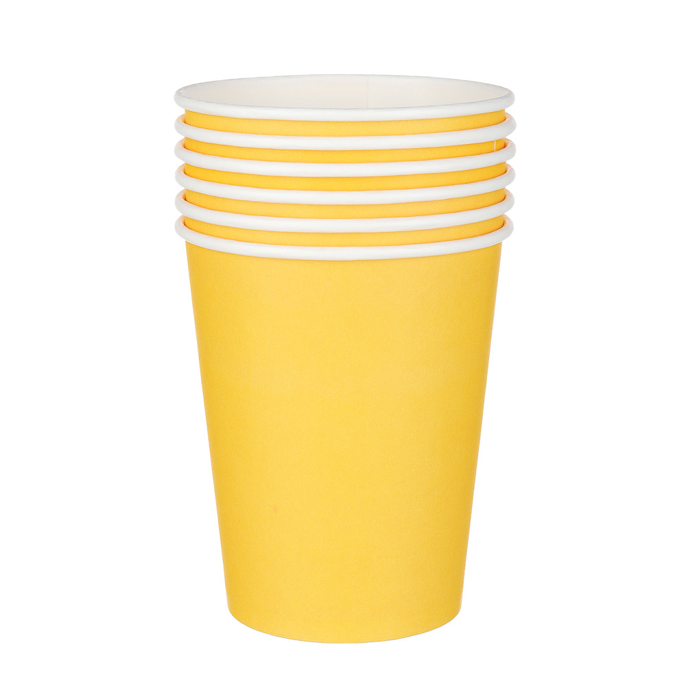 Бумажные стаканы, желтые, 6 шт - #3