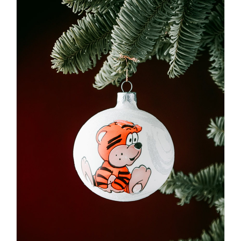 СНОУ БУМ Шар "Символ Года", 85 мм, стекло, тампопечать, 3 дизайна - #5