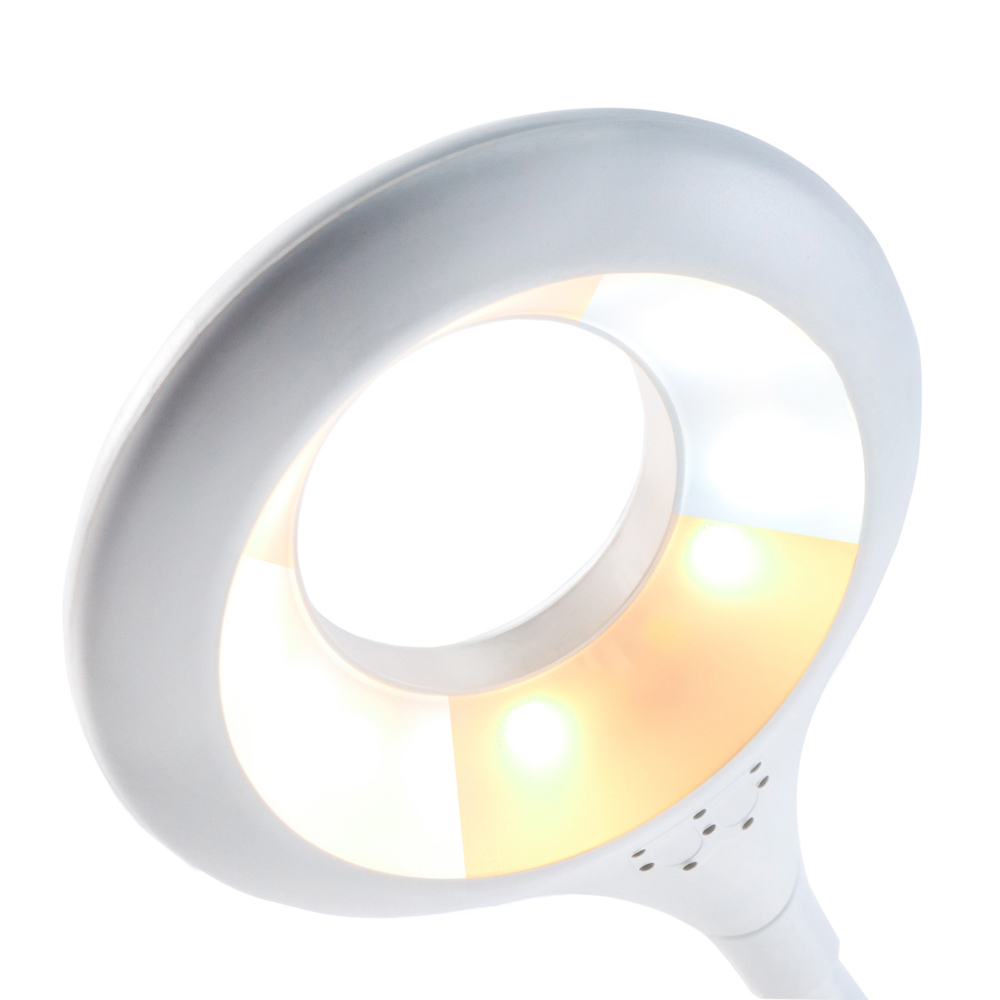 FORZA Лампа настольная, 16 LED, питание USB, кабель 1.5м, 1200Lux, аккум.1200мАч, белая, пластик - #2
