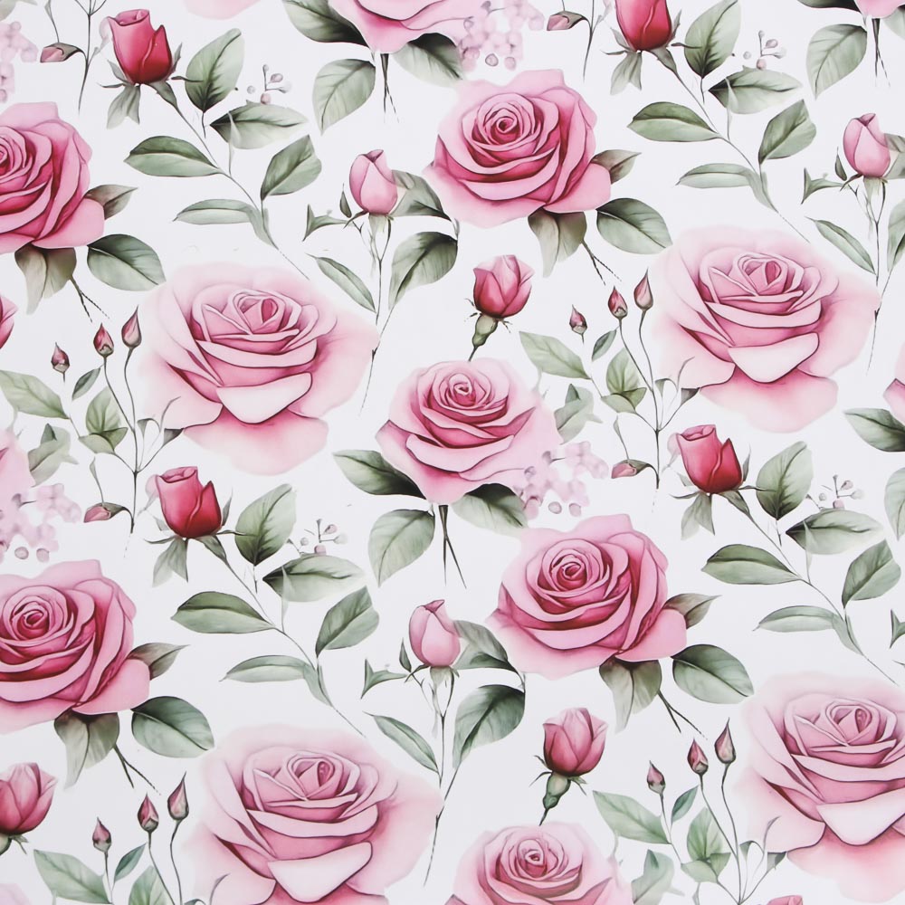 Бумага для упаковки подарков тм LADECOR 70х100 см, 70 г, "Цветы" арт 1, односторонняя, 4 дизайна - #5