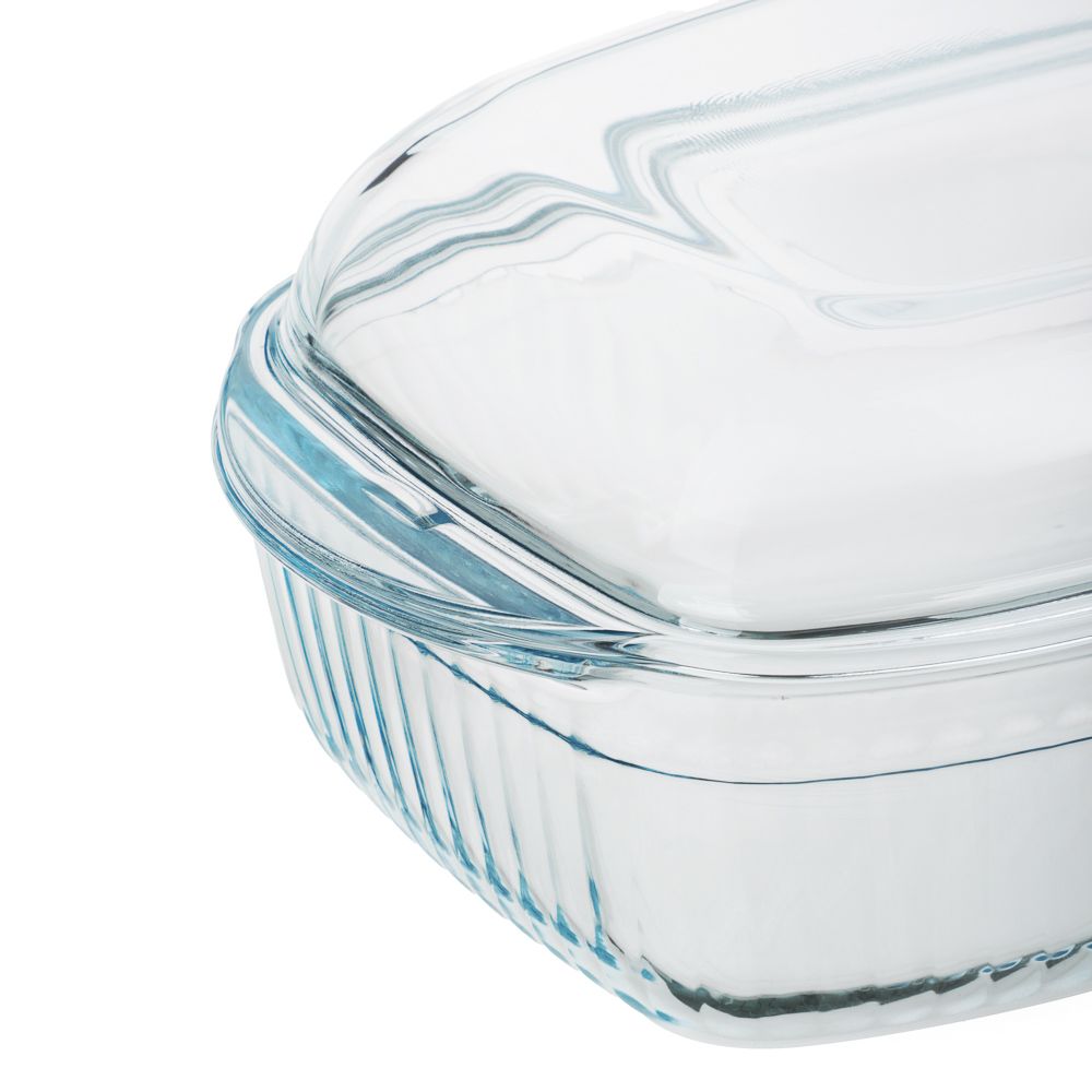 SATOSHI Утятница жаропрочная, рельеф, стекло, 37х22х9см, 4.5л - #2