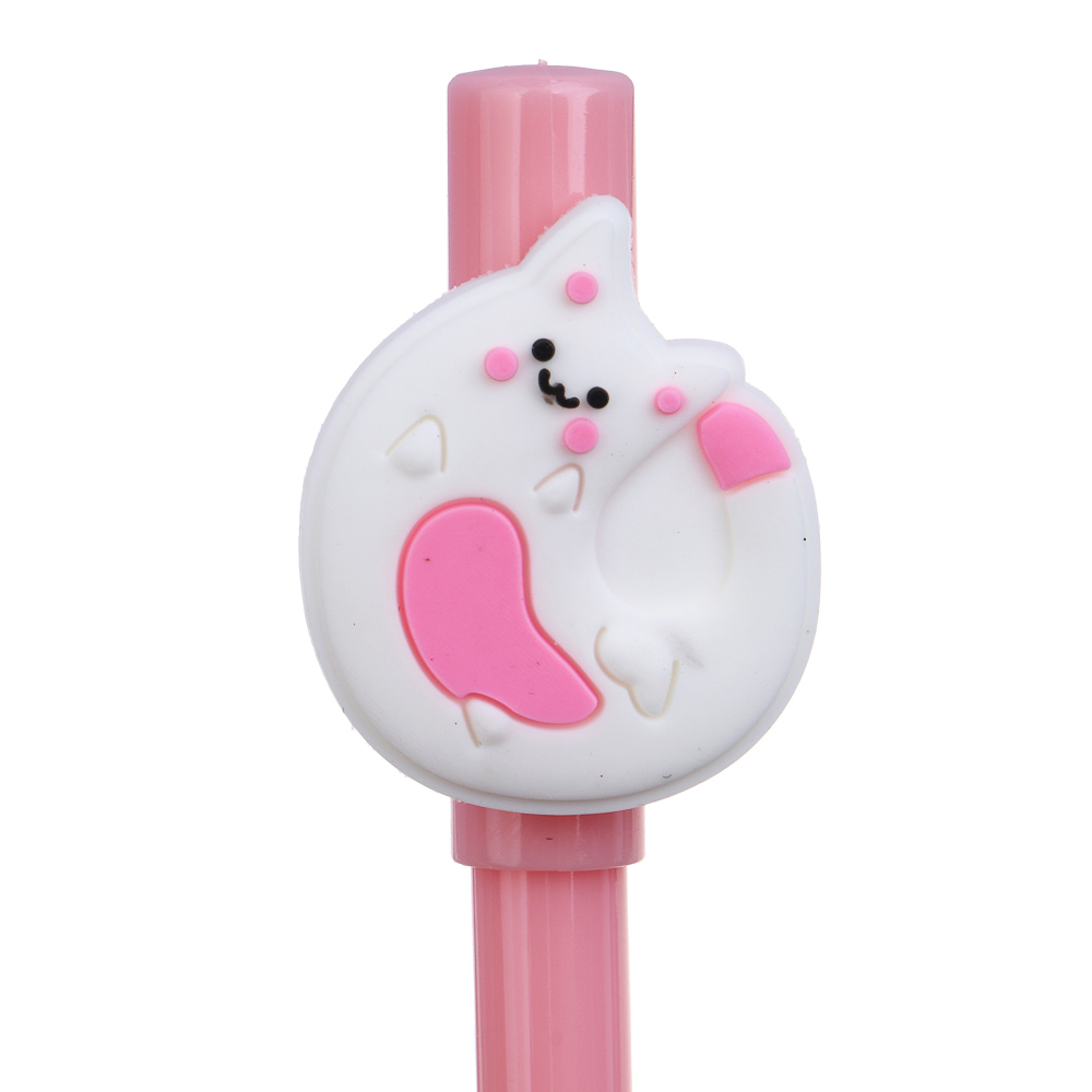 Ручка гелевая "пиши-стирай" синяя, фигурка в форме котика, 4 дизайна - #5