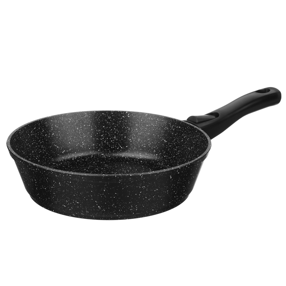 СЛАВЯНА Калина Сковорода литая глубокая d24см, антипригар.покрытие "мрамор", съемная ручка, индукция - #1