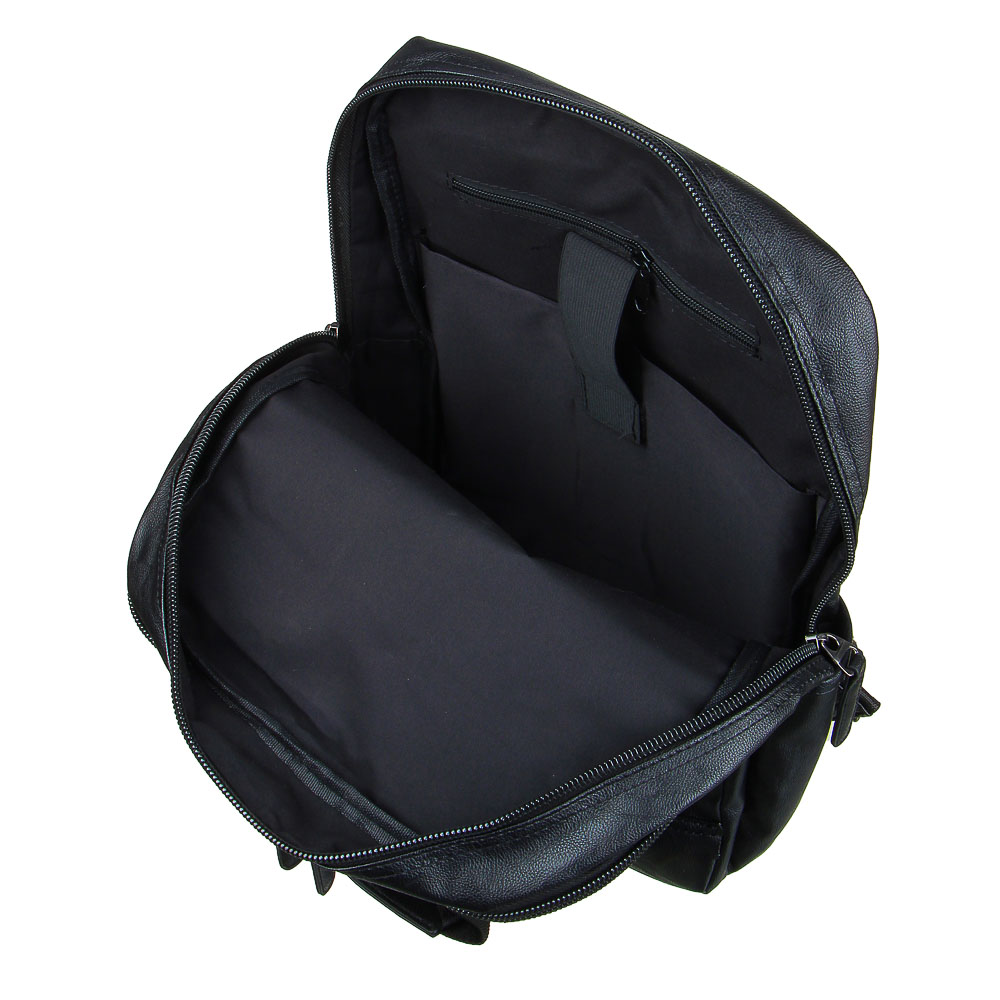 Рюкзак универсальный 41x30x13см, 2 отд., 3 карм., иск.кожа ПРЕМИУМ, сдвоенная ручка, черный - #5