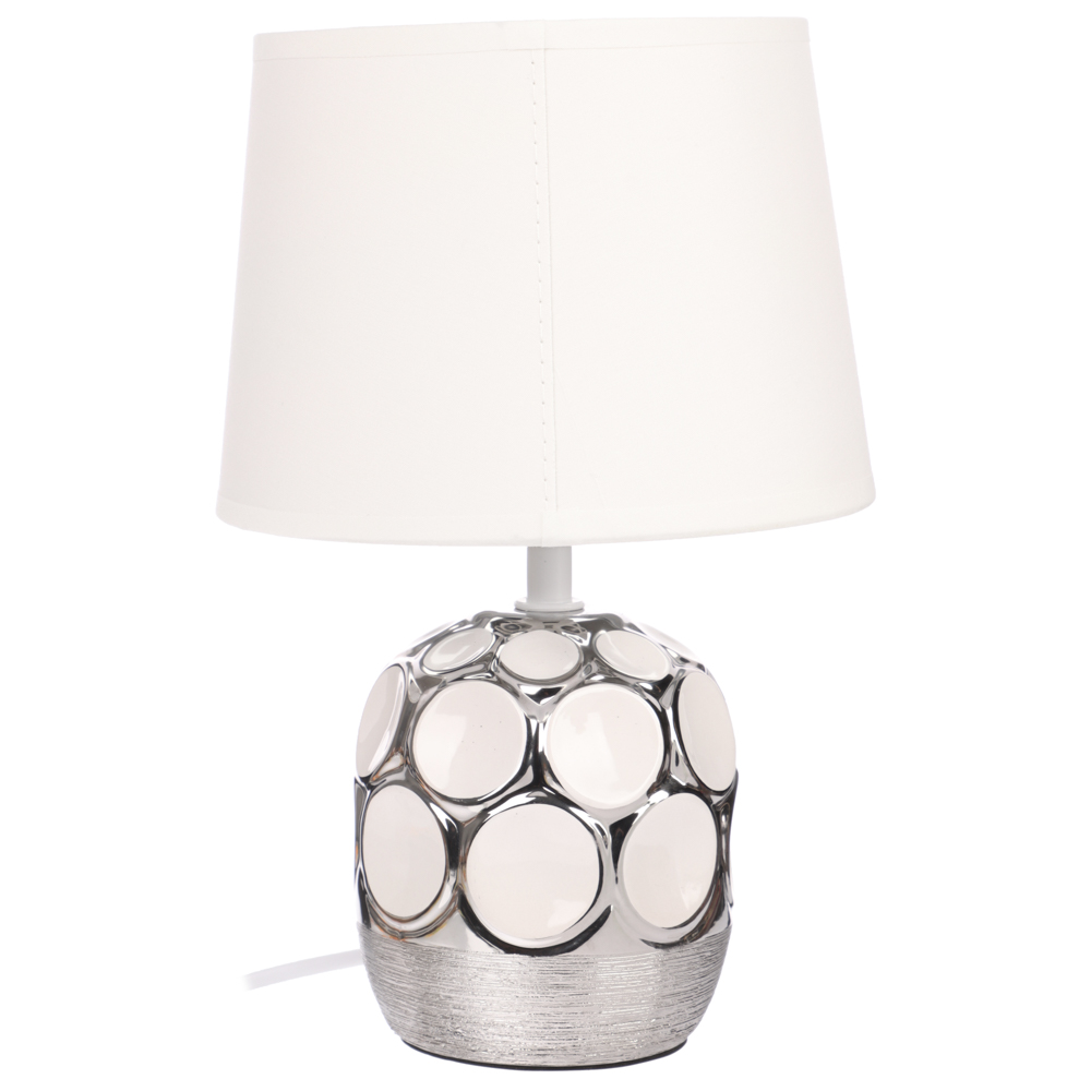 BY Светильник переносной настольный Патры, 40Вт, 28 см, Е14, 230В, керамика, текстиль, белый - #4