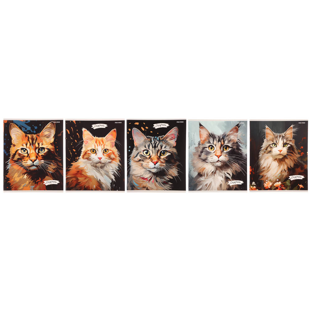 Тетрадь 48л. в клетку, офсет, обл. мел.картон, скрепка, твин лак, микс - #12