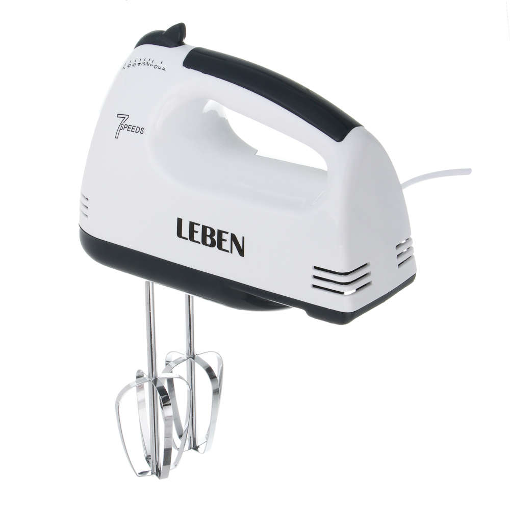 LEBEN Миксер ручной, 300Вт, 7 скоростей, 2 пары насадок из нерж.стали, корпус пластик - #4