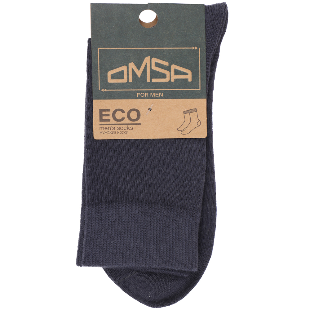 OMSA ECO 403 Носки мужские высокие, р.45-47, 80% хлопок, 15% полиамид, 5% эластан, темно-серый - #4