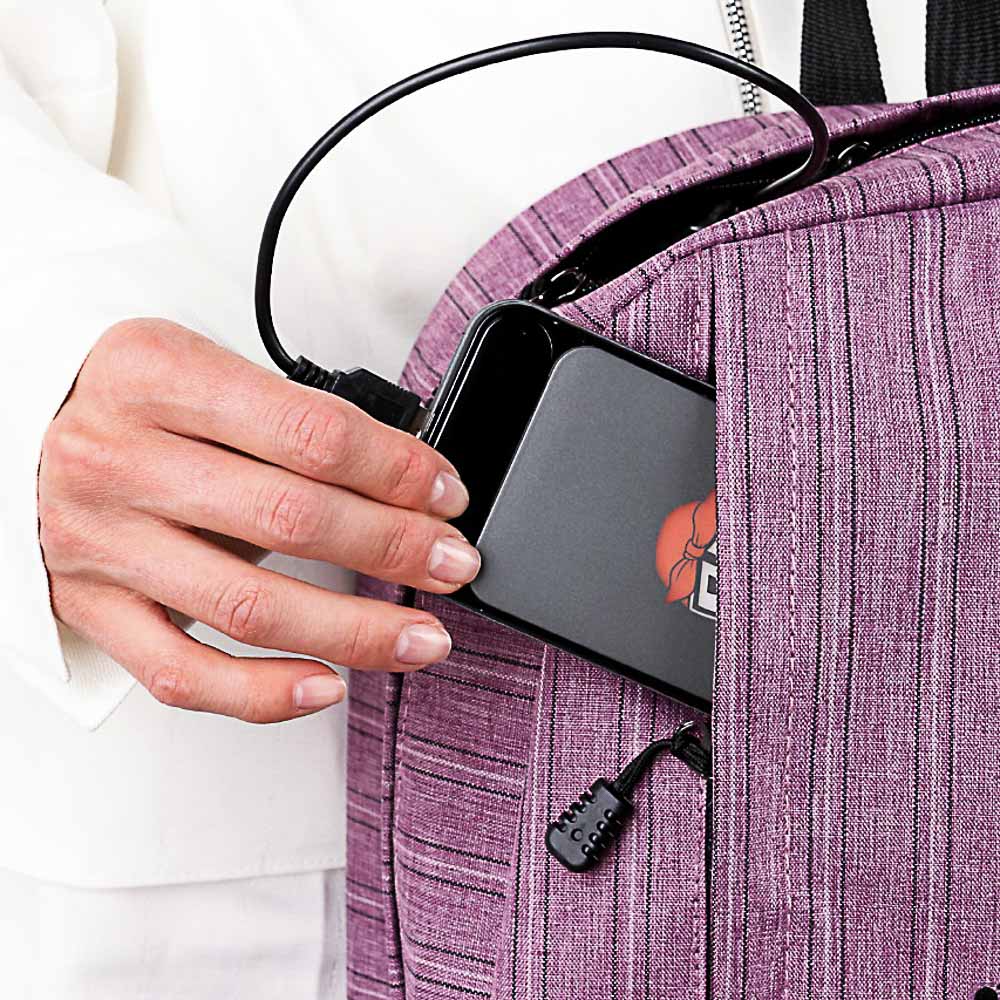 Рюкзак подростковый, 44x31x13см, 1отд, 1 карман, спинка из ЭВА, USB, полиэстер под ткань, 3 цвета - #11
