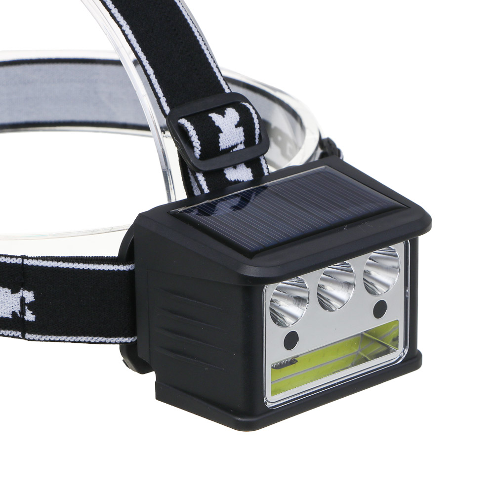 Фонарь налобный тм ЕРМАК,LED COB, 5 режимов,800мАч, Type-C, солн. батарея, красный свет, 78х55х56 мм - #6