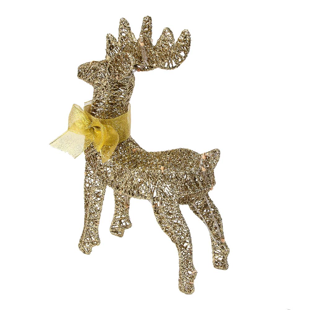 СНОУ БУМ Олень, 30 LED, 40 см, шампань, постоянное свечение - #3