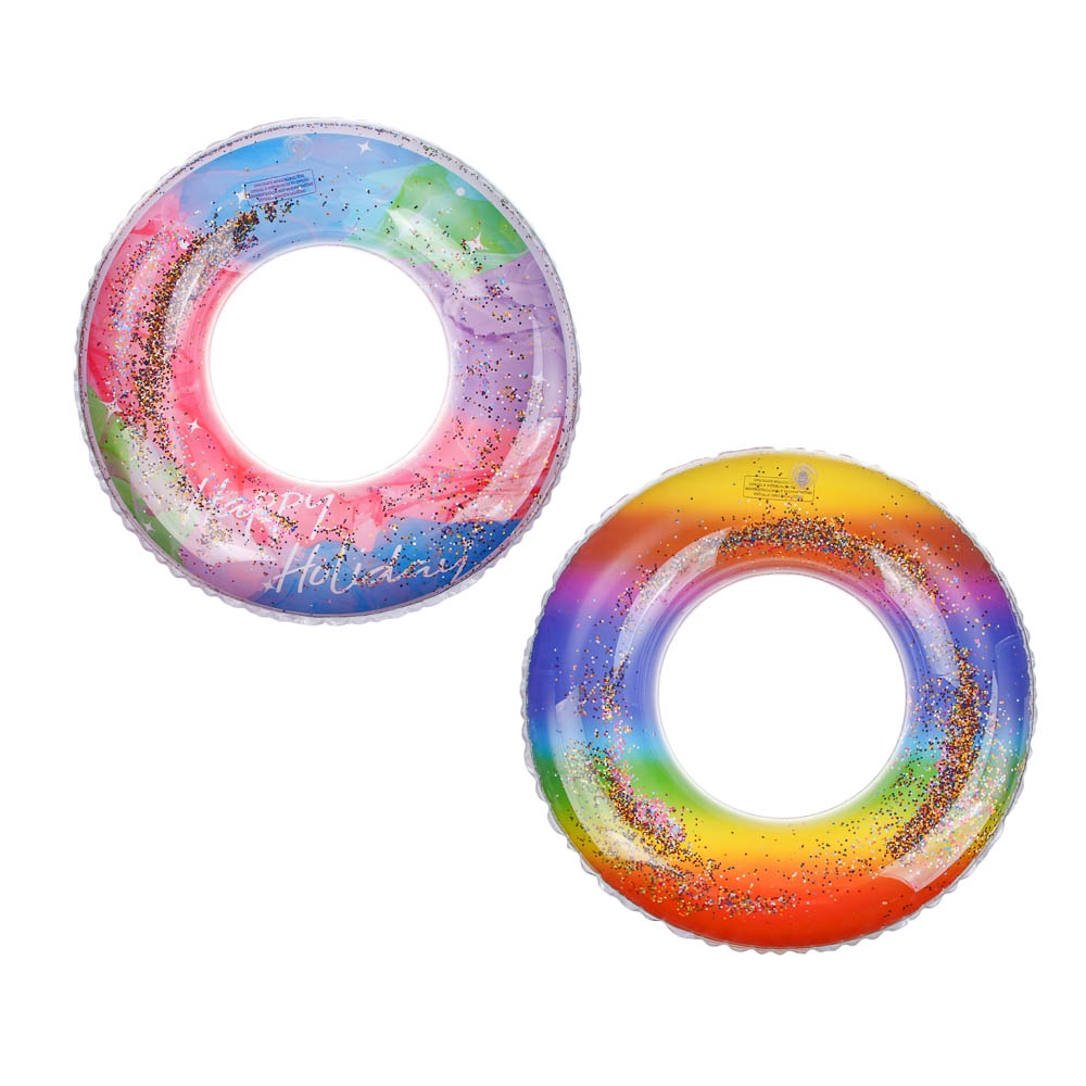 Круг надувной радужный с блестками, тм BY SPORT, 60см, ПВХ 0.18мм, 2 дизайна - #1