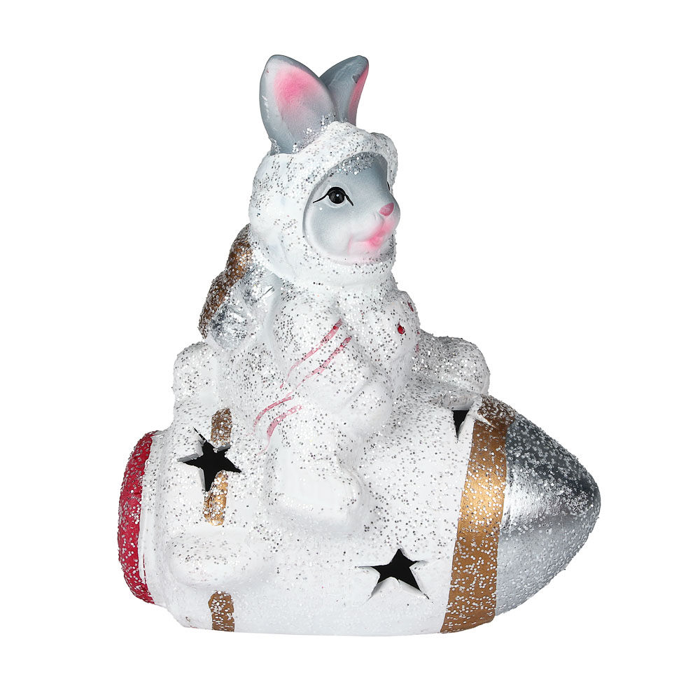 СНОУ БУМ Фигурка в виде кролика с подсветкой, керамика, 12,7x9,7x15,4 см, арт 7, 2 вида - #3