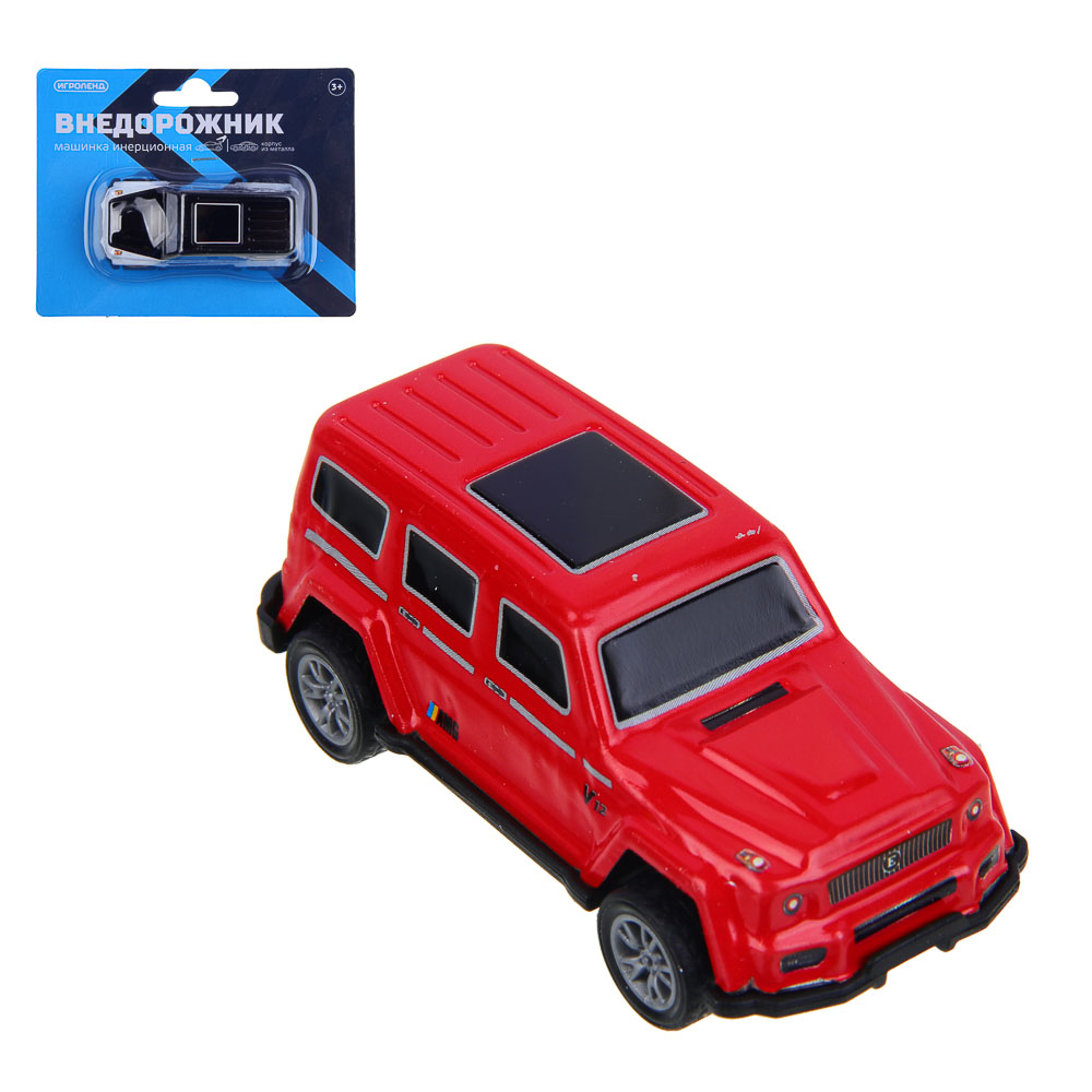 ИГРОЛЕНД Машинка "Внедорожник", инерция, металл, 12х3х14,5 см, 12 дизайнов - #1